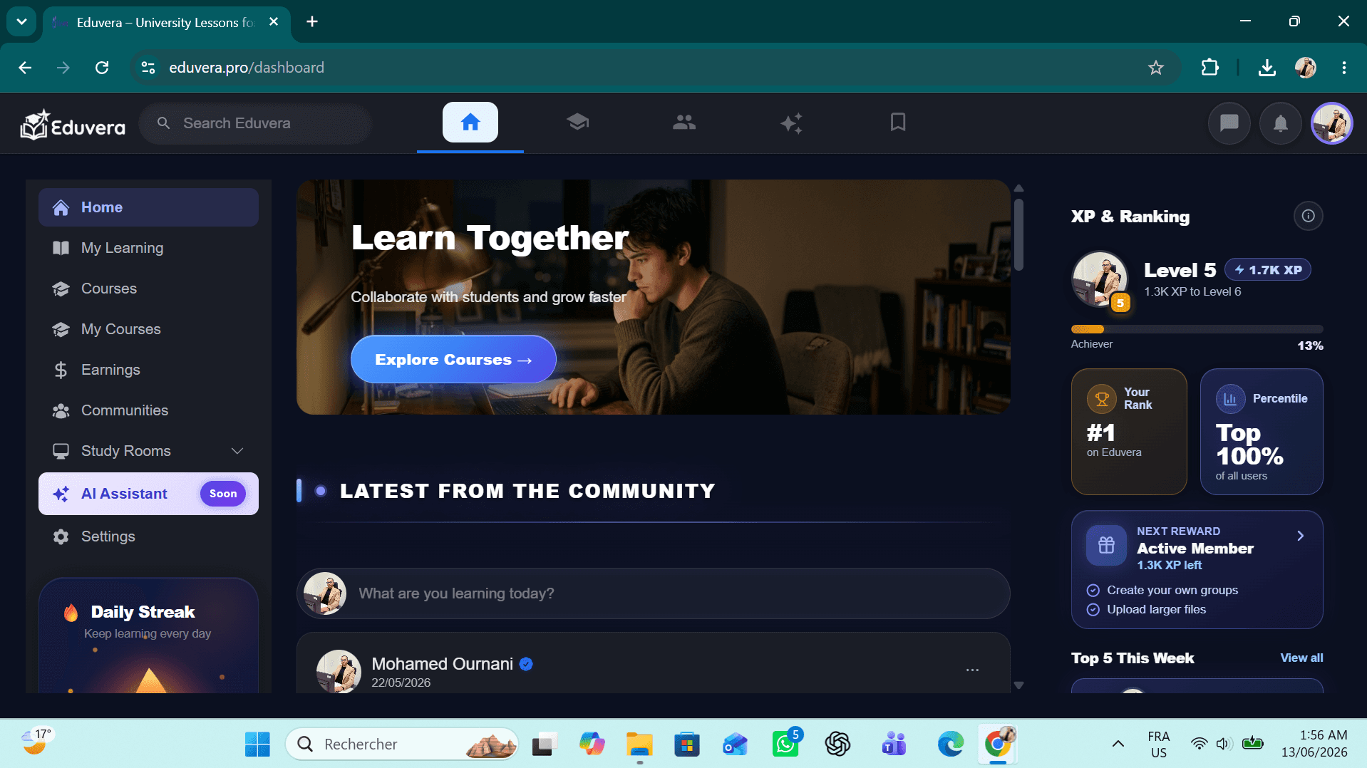 Eduvera desktop screenshot