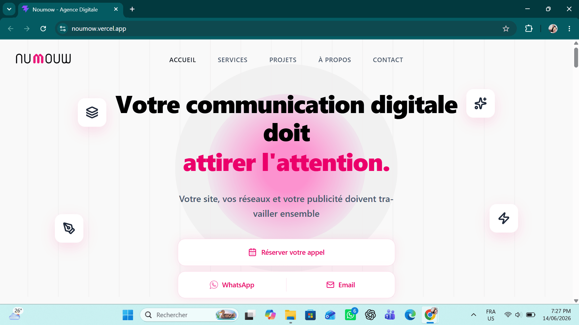 Noumow Agency CMS desktop screenshot